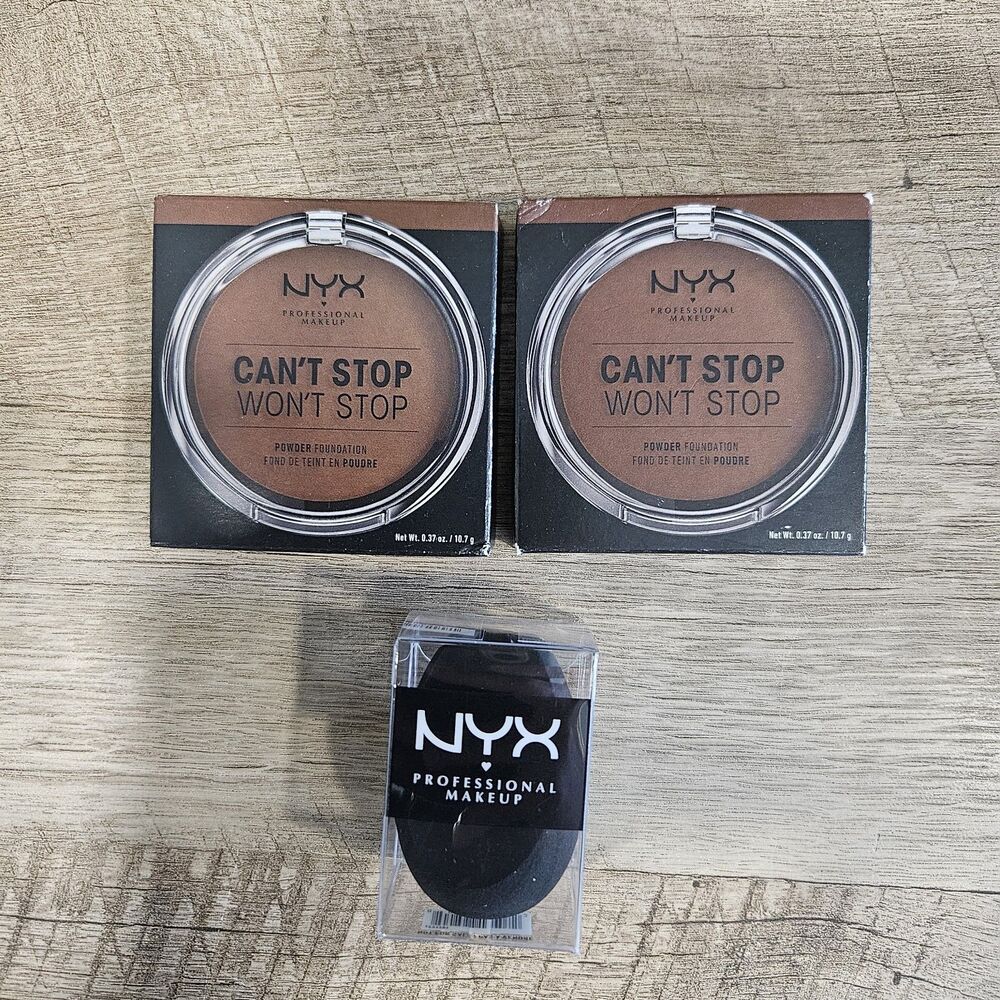 2pk NYX Can't Stop Won't Stop Setting Powder Foundation Finish Deep CSWSPF22